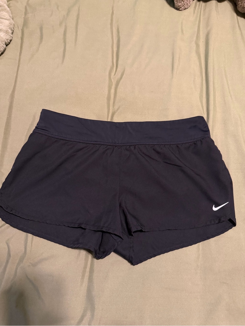 Nike Black Athletic Shorts with White Swoosh